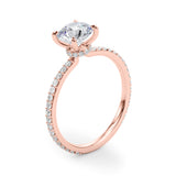 Lustrous Hidden Halo Engagement Ring Round Diamond Engagement Ring — 9K/18K Gold & Platinum