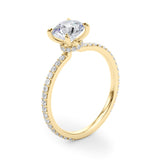 Lustrous Hidden Halo Engagement Ring Round Diamond Engagement Ring — 9K/18K Gold & Platinum