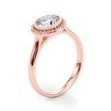 Celestial Bezel Solitaire Round Diamond Engagement Ring — 9K/18K Gold & Platinum