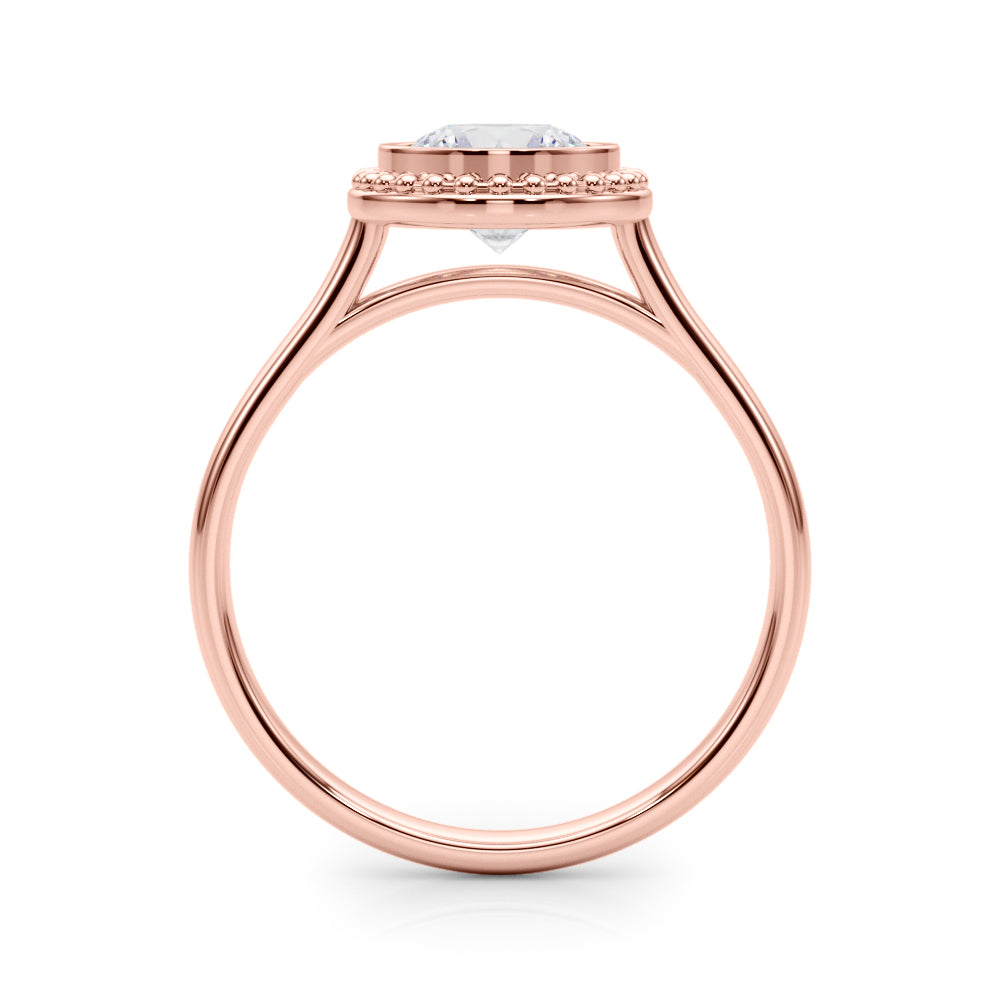 Celestial Bezel Solitaire Round Diamond Engagement Ring — 9K/18K Gold & Platinum
