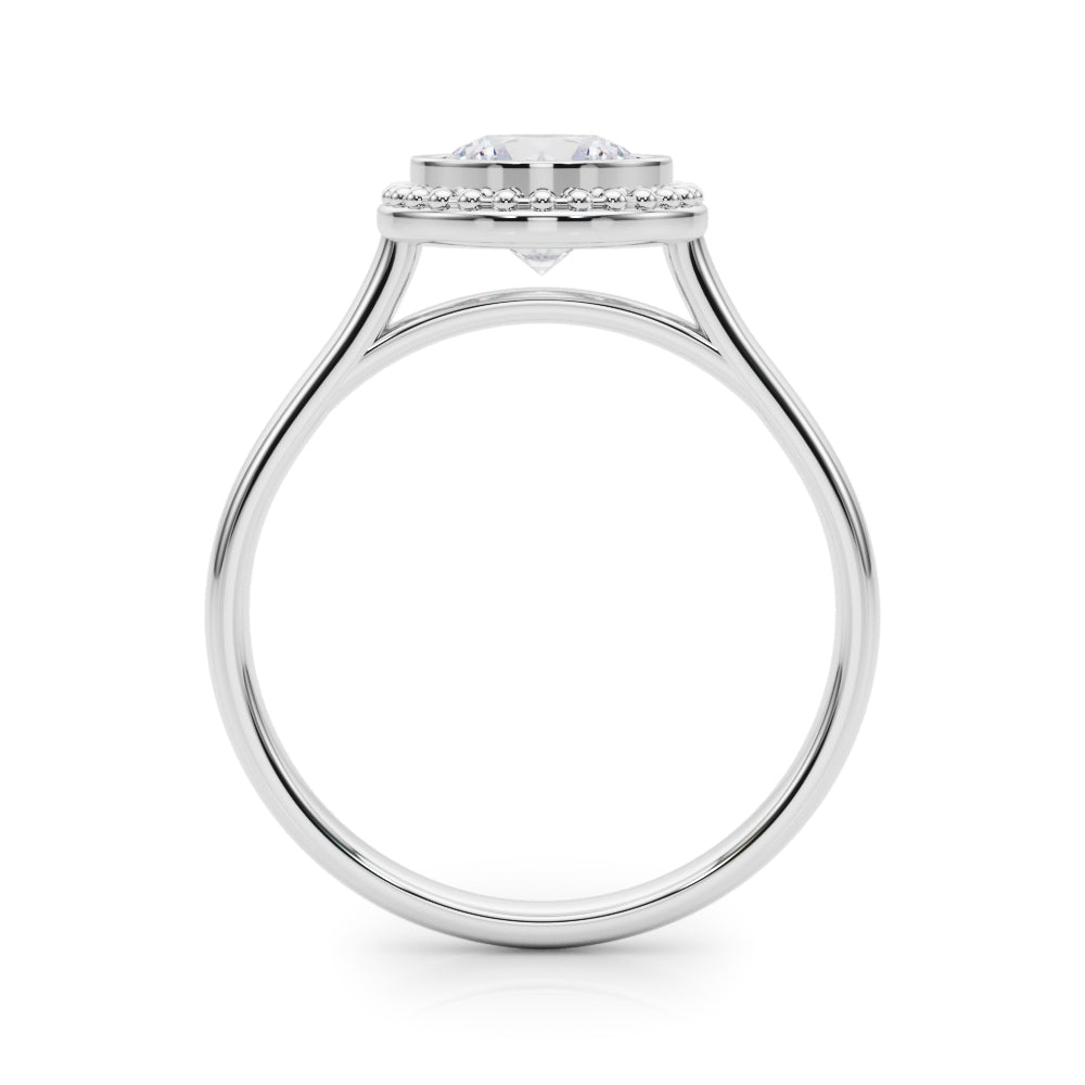Celestial Bezel Solitaire Round Diamond Engagement Ring — 9K/18K Gold & Platinum
