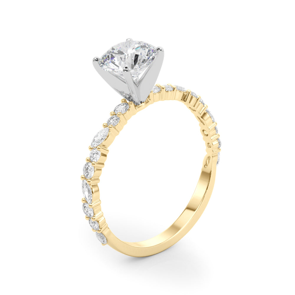 Graceful Engagement Ring Marquise Diamond Engagement Ring — 9K/18K Gold & Platinum
