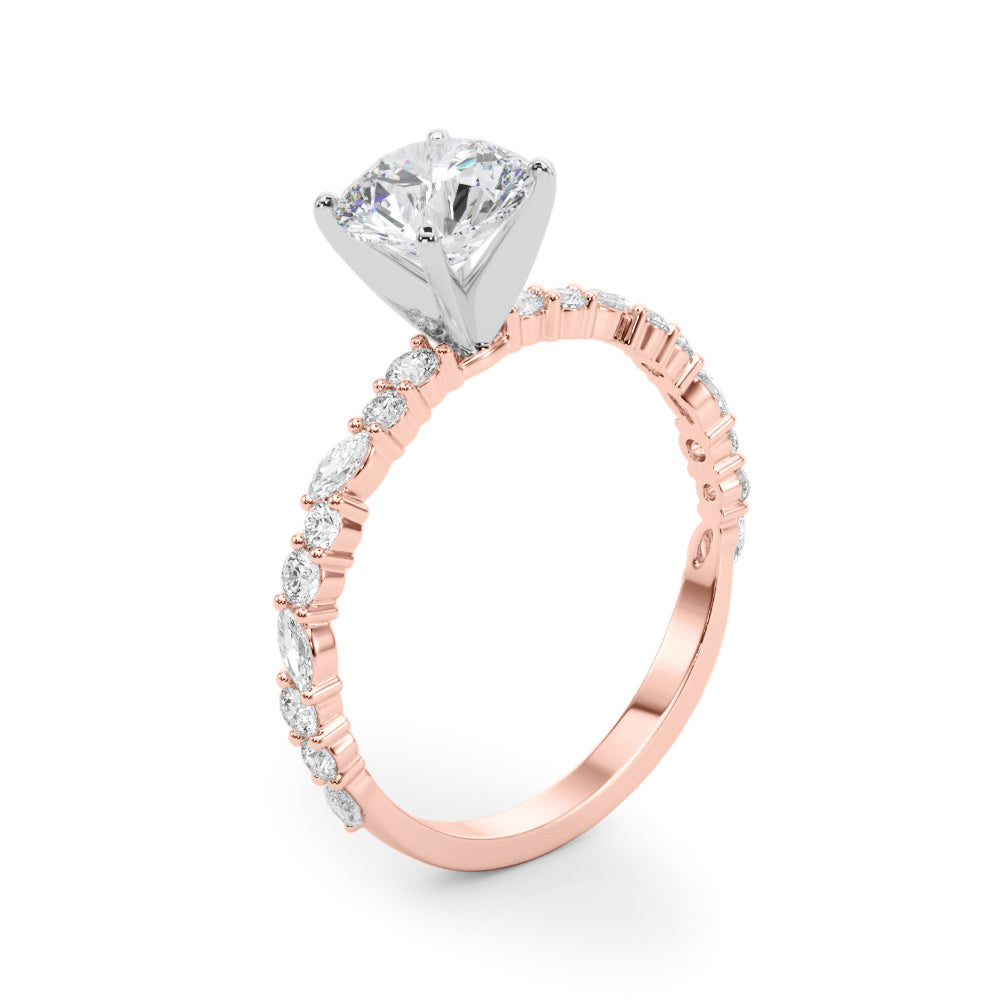 Graceful Engagement Ring Marquise Diamond Engagement Ring — 9K/18K Gold & Platinum