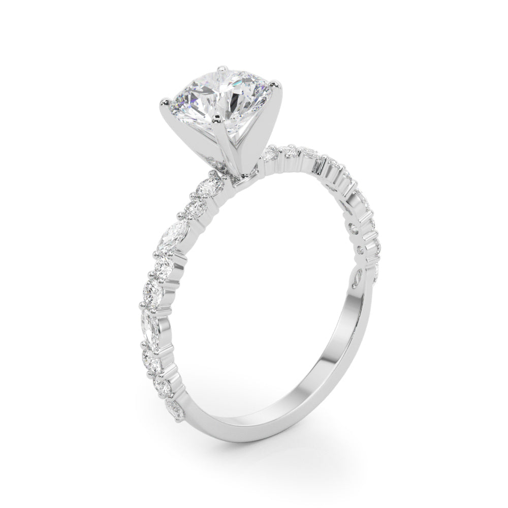 Graceful Engagement Ring Marquise Diamond Engagement Ring — 9K/18K Gold & Platinum