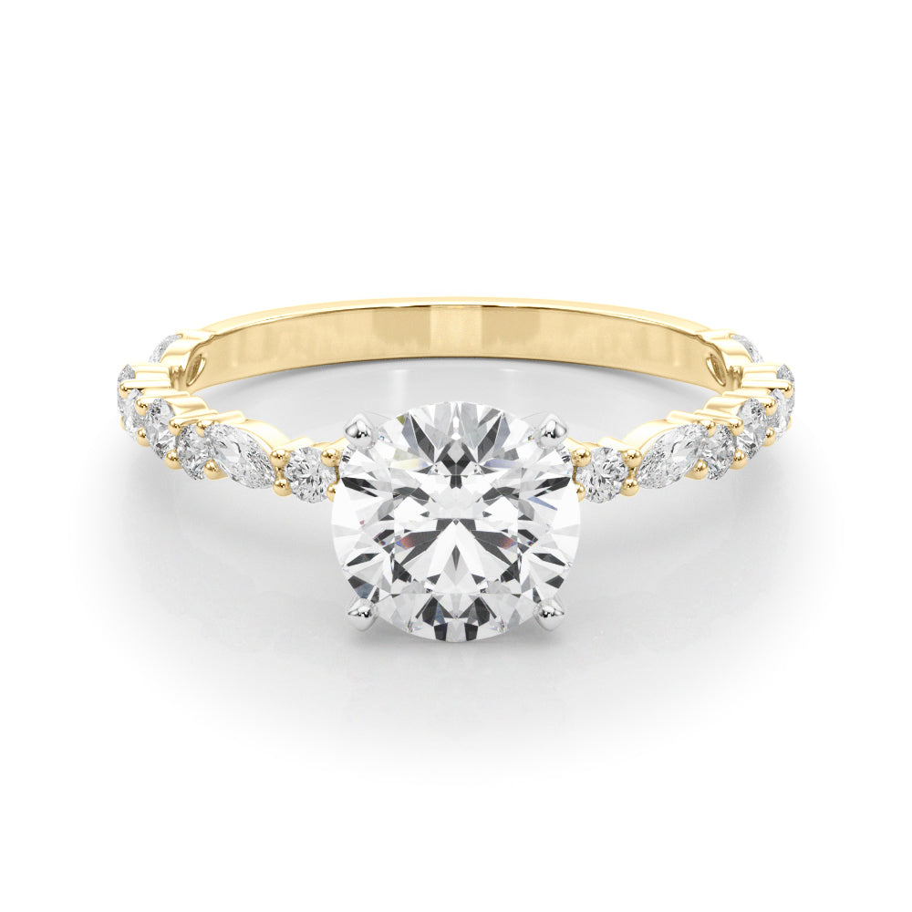 Graceful Engagement Ring Marquise Diamond Engagement Ring — 9K/18K Gold & Platinum