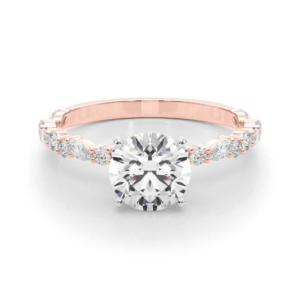Graceful Engagement Ring Marquise Diamond Engagement Ring — 9K/18K Gold & Platinum