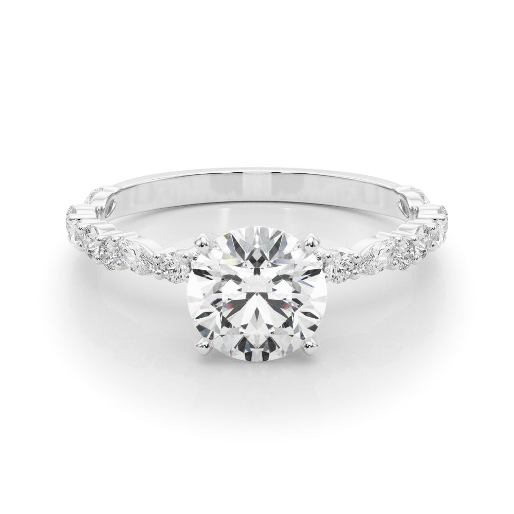 Graceful Engagement Ring Marquise Diamond Engagement Ring — 9K/18K Gold & Platinum