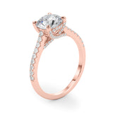 Dazzling Center Round Diamond Engagement Ring — 9K/18K Gold & Platinum