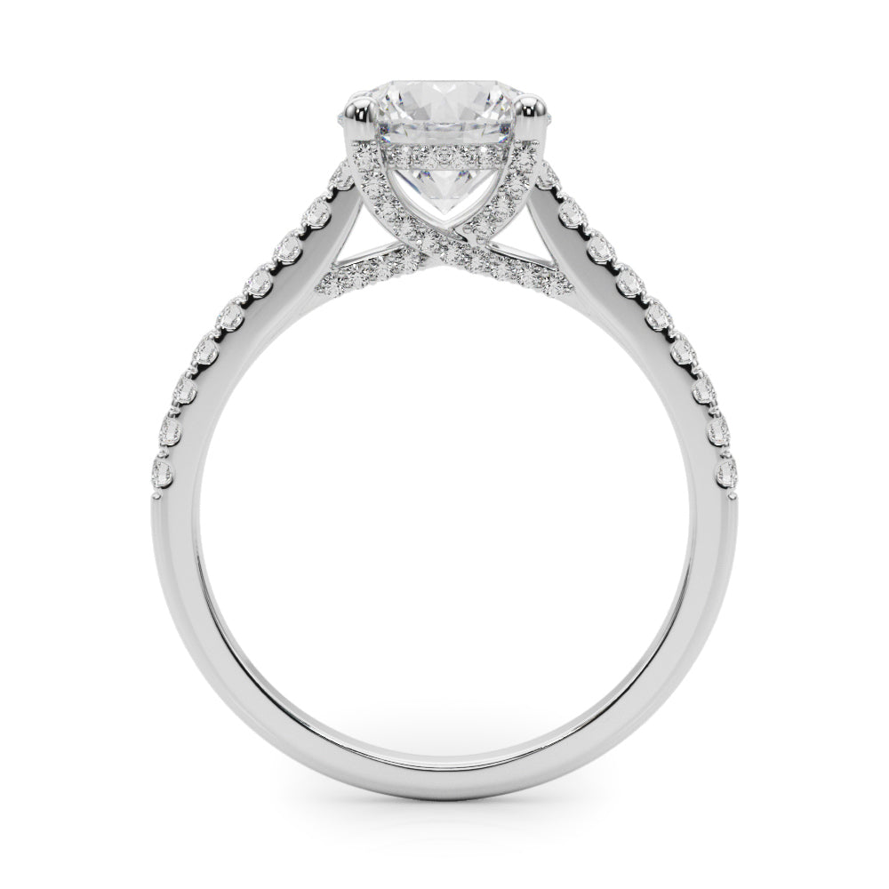 Dazzling Center Round Diamond Engagement Ring — 9K/18K Gold & Platinum