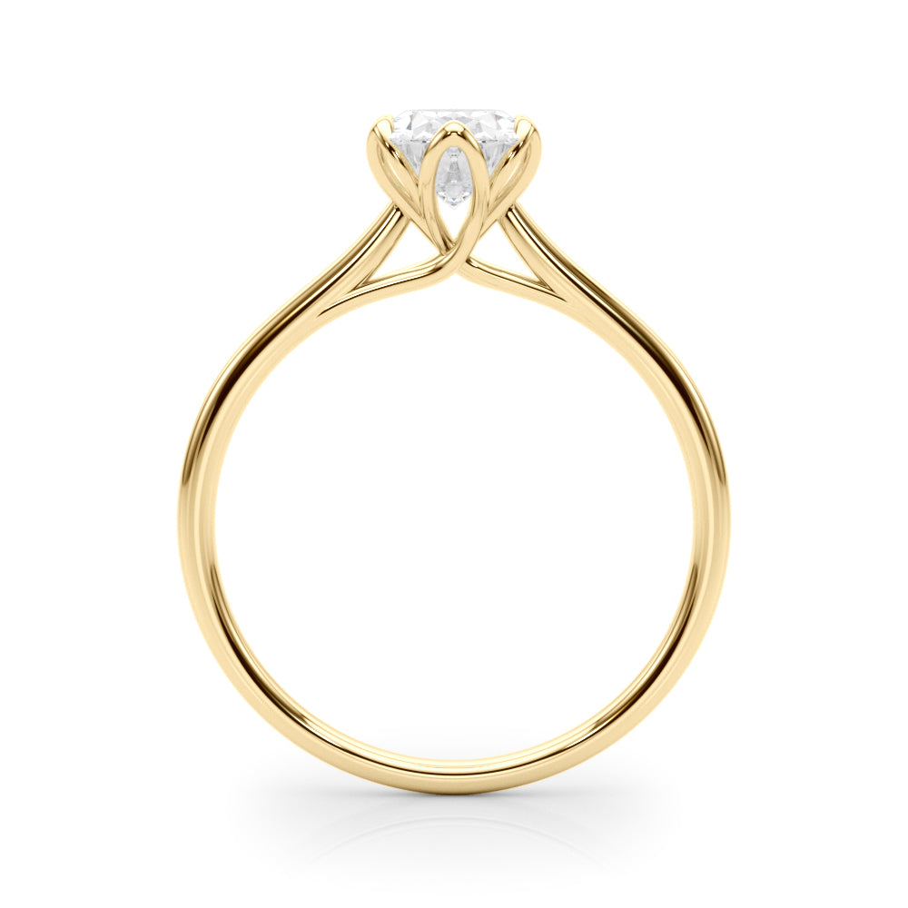 Regal Solitaire Oval Diamond Engagement Ring — 9K/18K Gold & Platinum