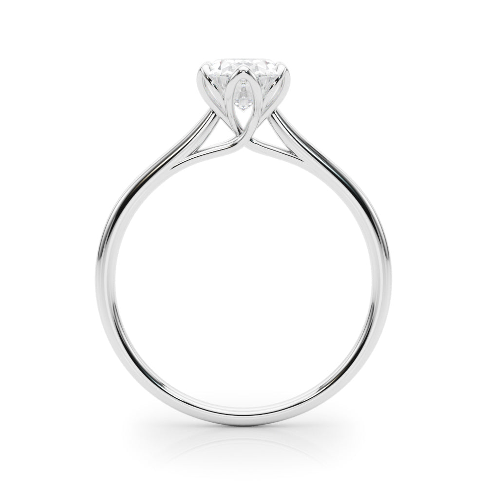 Regal Solitaire Oval Diamond Engagement Ring — 9K/18K Gold & Platinum
