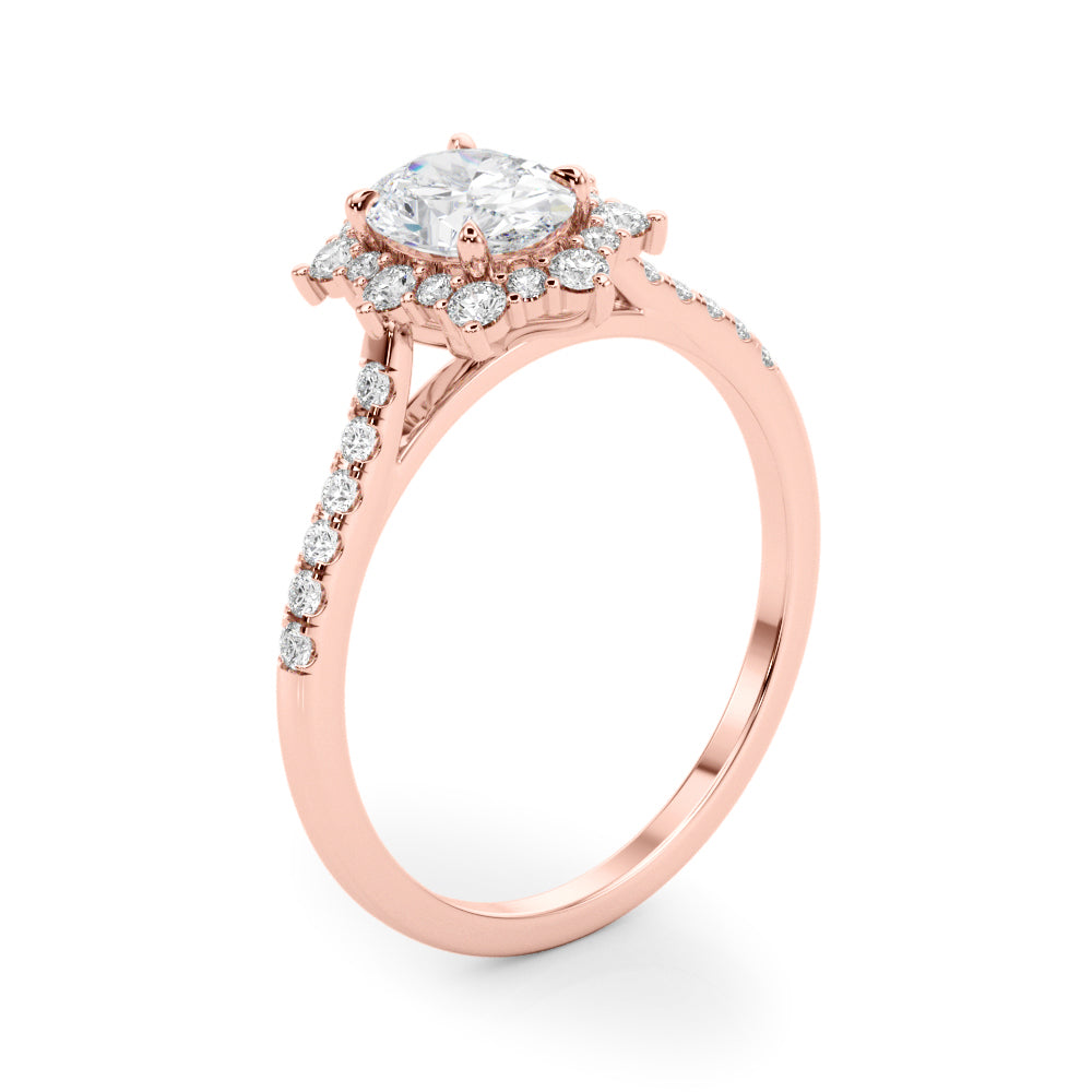 Splendid Fashion Ring Oval Diamond Engagement Ring — 9K/18K Gold & Platinum