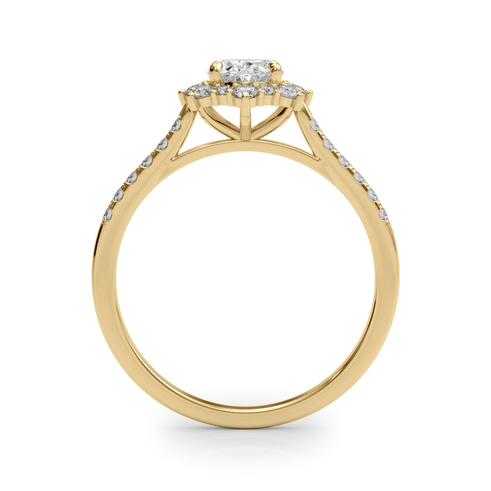 Splendid Fashion Ring Oval Diamond Engagement Ring — 9K/18K Gold & Platinum