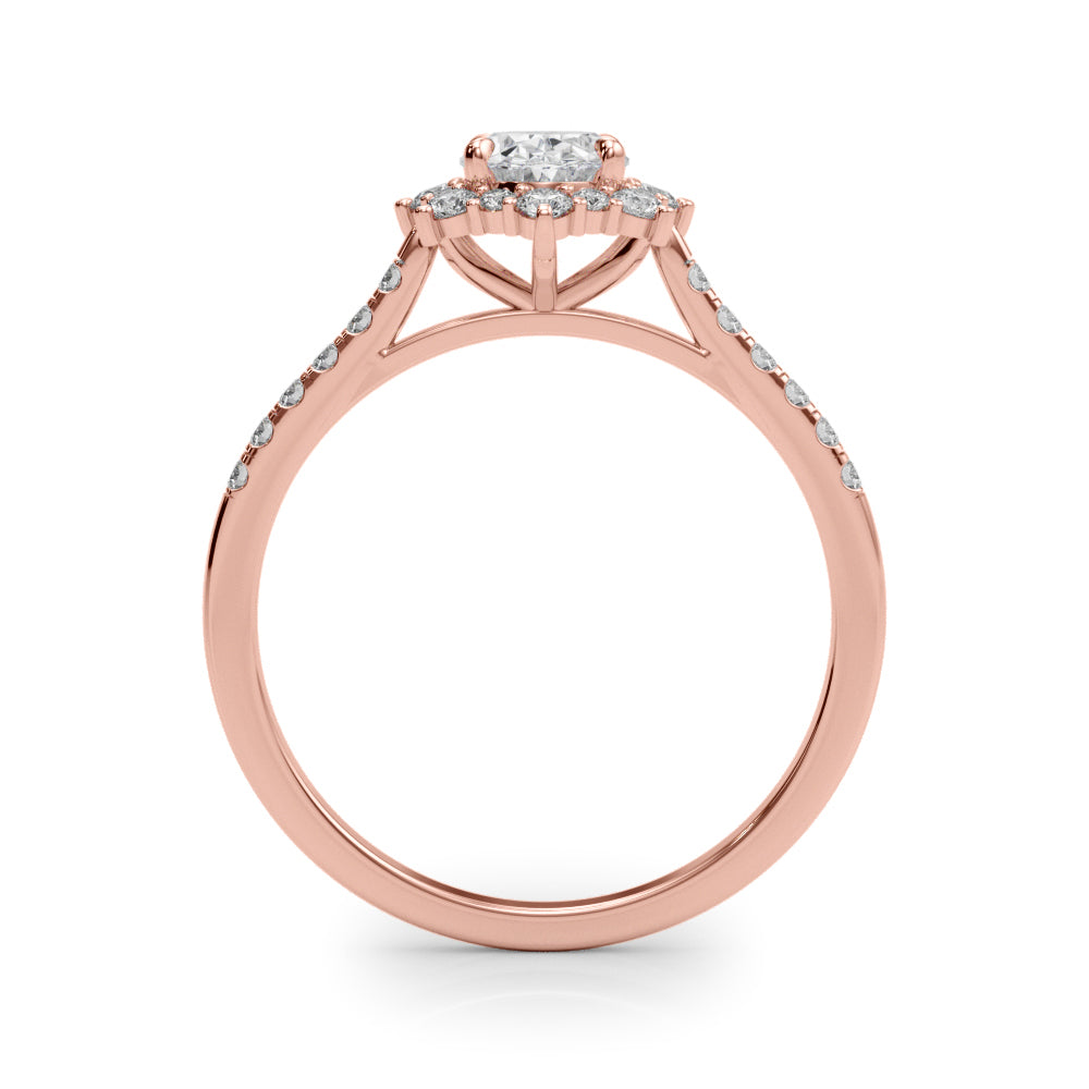 Splendid Fashion Ring Oval Diamond Engagement Ring — 9K/18K Gold & Platinum