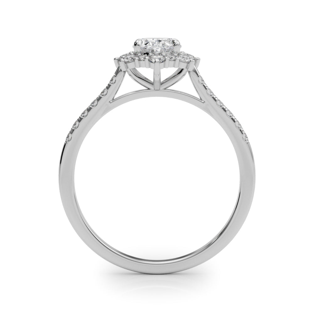 Splendid Fashion Ring Oval Diamond Engagement Ring — 9K/18K Gold & Platinum
