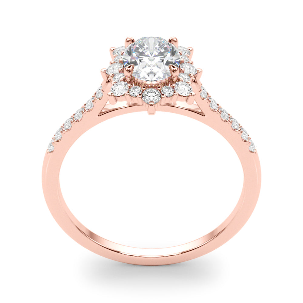 Splendid Fashion Ring Oval Diamond Engagement Ring — 9K/18K Gold & Platinum
