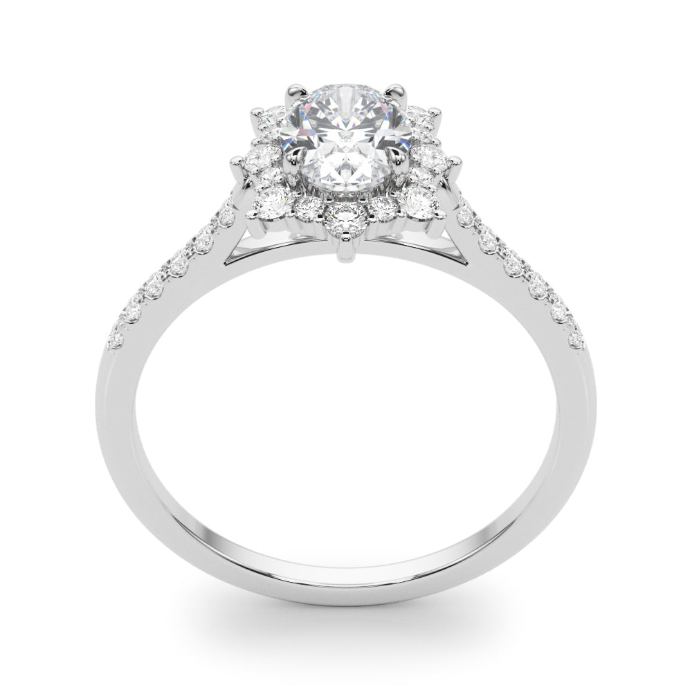 Splendid Fashion Ring Oval Diamond Engagement Ring — 9K/18K Gold & Platinum