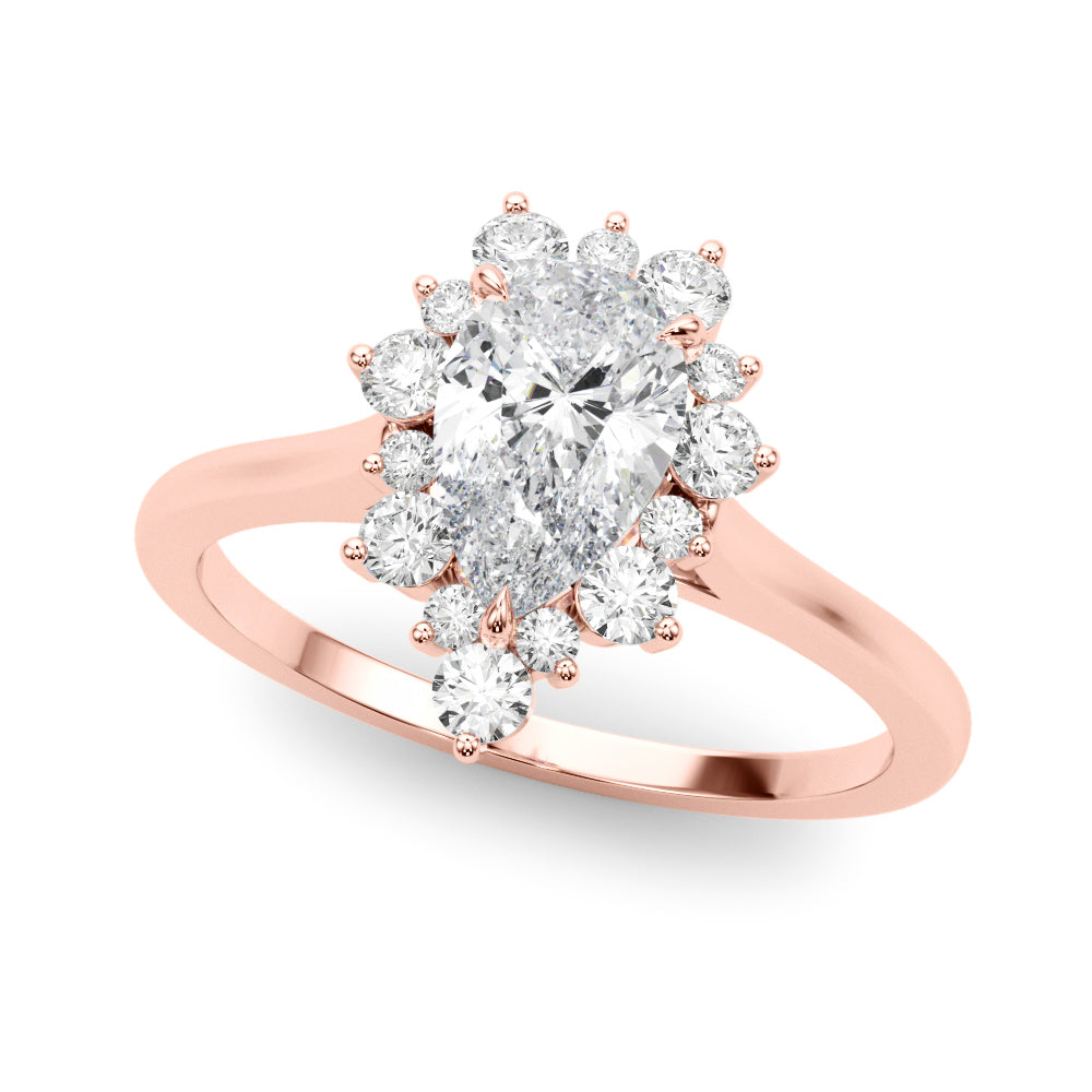 Dazzling Fashion Ring Pear Diamond Engagement Ring — 9K/18K Gold & Platinum