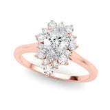 Dazzling Fashion Ring Pear Diamond Engagement Ring — 9K/18K Gold & Platinum