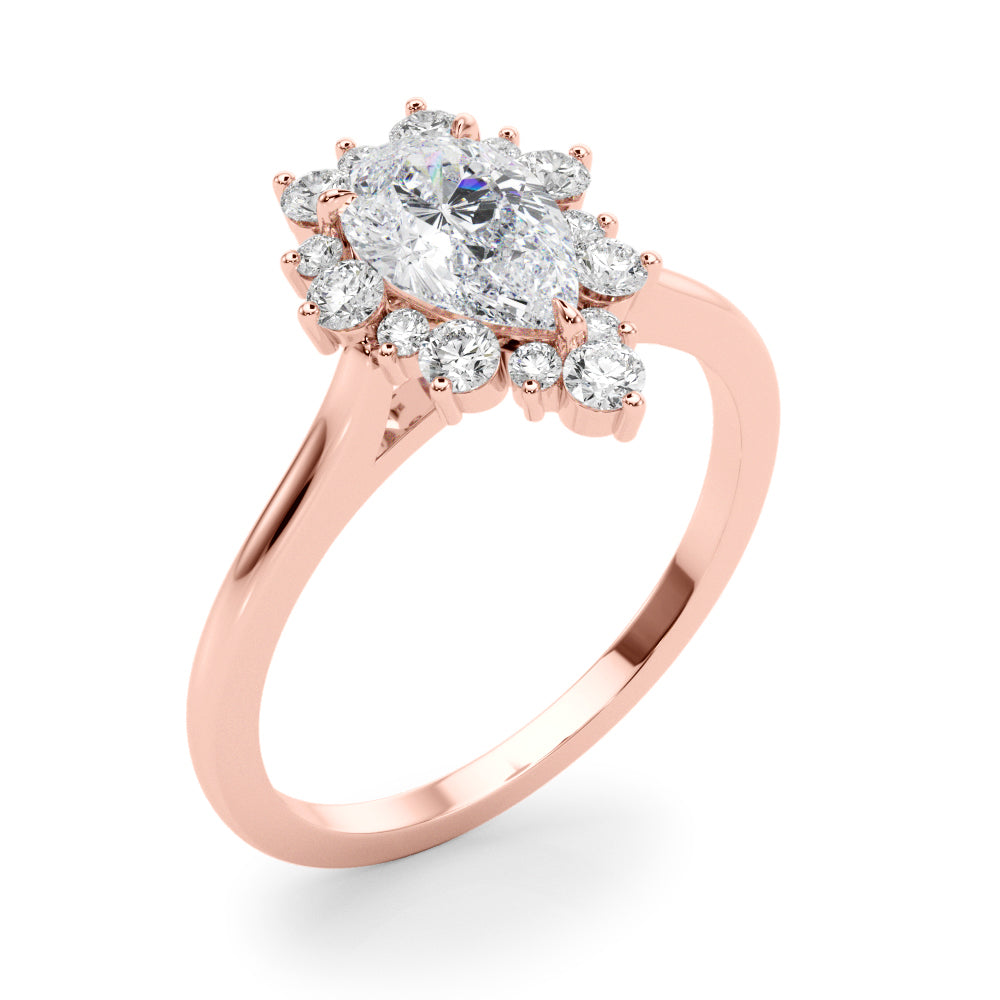 Dazzling Fashion Ring Pear Diamond Engagement Ring — 9K/18K Gold & Platinum