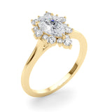 Dazzling Fashion Ring Pear Diamond Engagement Ring — 9K/18K Gold & Platinum