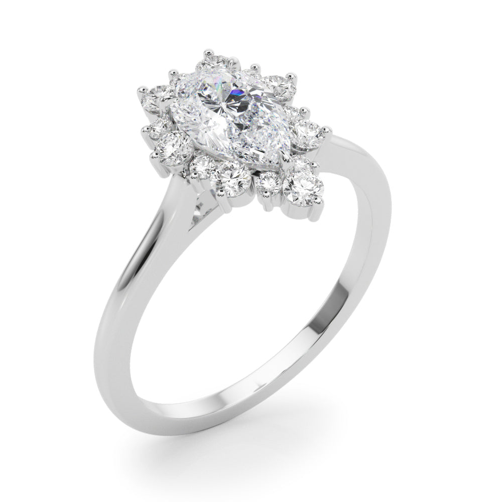 Dazzling Fashion Ring Pear Diamond Engagement Ring — 9K/18K Gold & Platinum