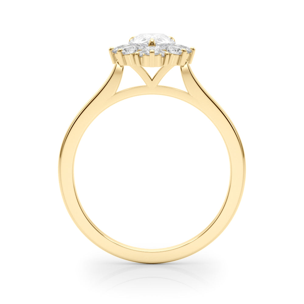 Dazzling Fashion Ring Pear Diamond Engagement Ring — 9K/18K Gold & Platinum