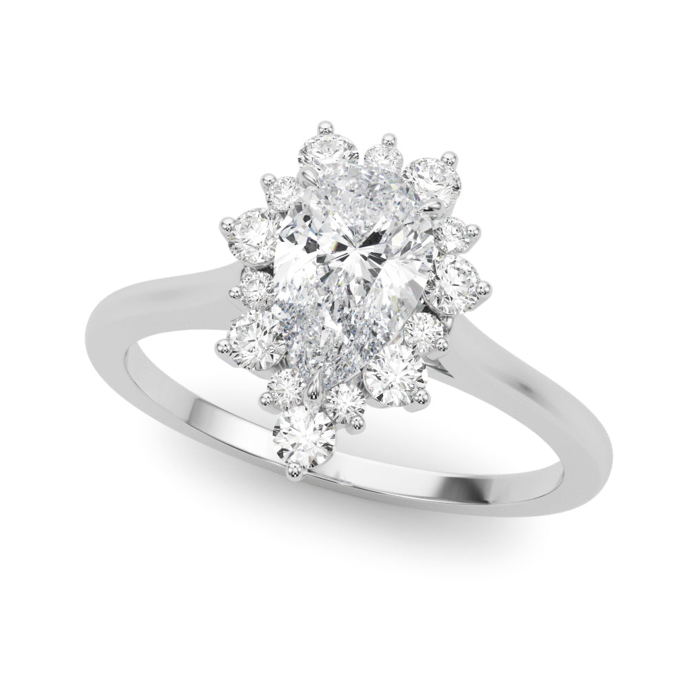 Dazzling Fashion Ring Pear Diamond Engagement Ring — 9K/18K Gold & Platinum