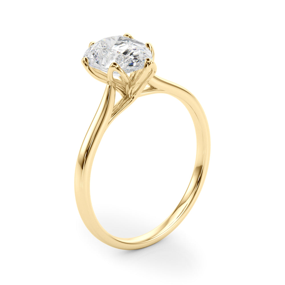 Enchanted Solitaire Shape Pear Diamond Engagement Ring — 9K/18K Gold & Platinum