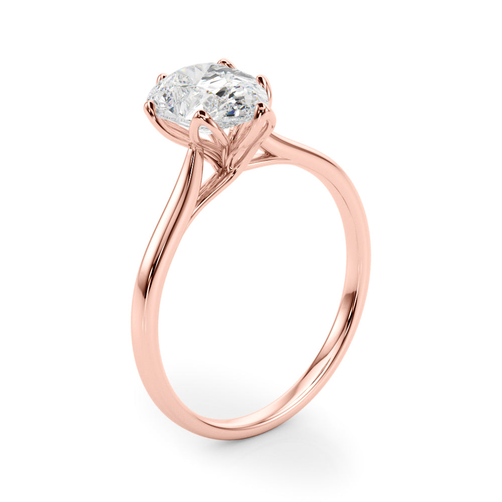 Enchanted Solitaire Shape Pear Diamond Engagement Ring — 9K/18K Gold & Platinum