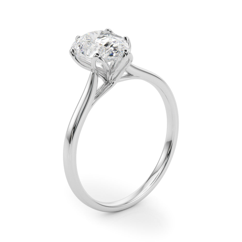 Enchanted Solitaire Shape Pear Diamond Engagement Ring — 9K/18K Gold & Platinum
