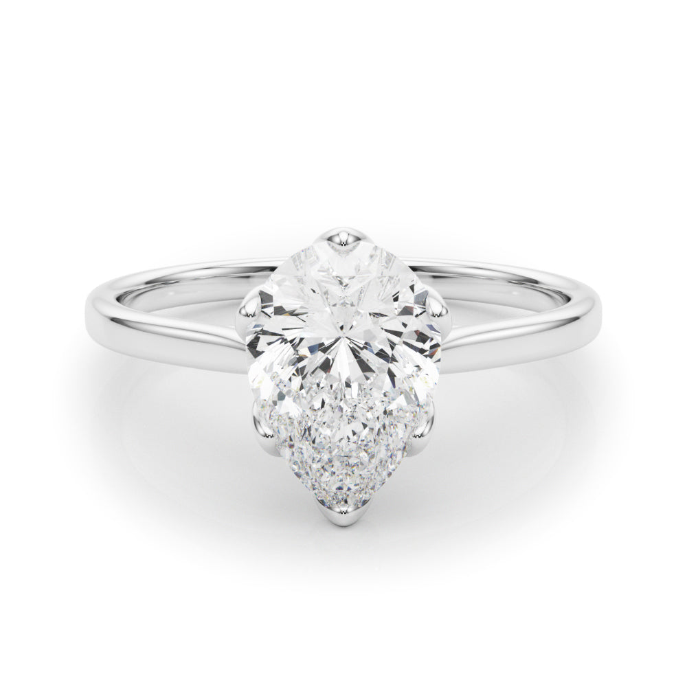 Enchanted Solitaire Shape Pear Diamond Engagement Ring — 9K/18K Gold & Platinum