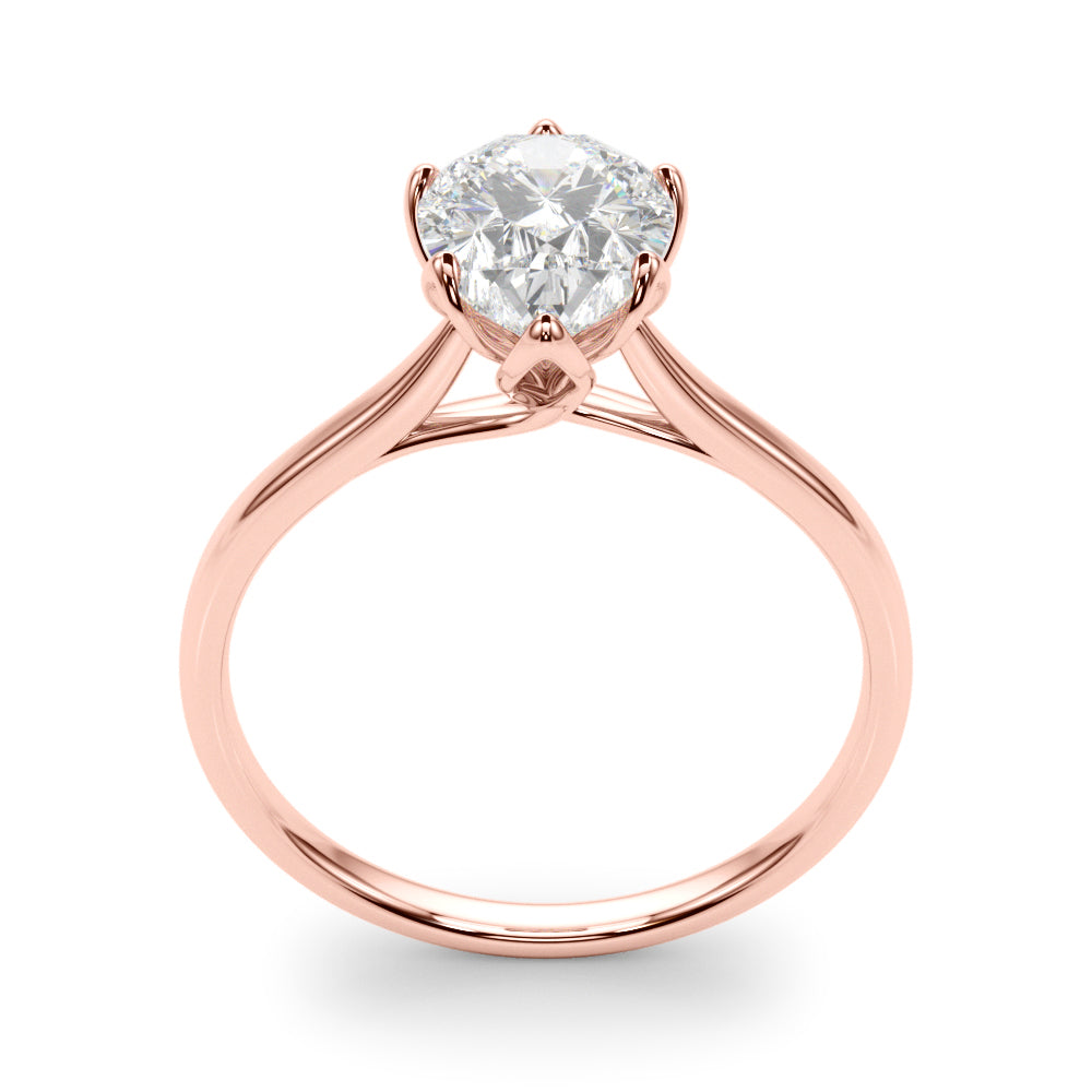 Enchanted Solitaire Shape Pear Diamond Engagement Ring — 9K/18K Gold & Platinum
