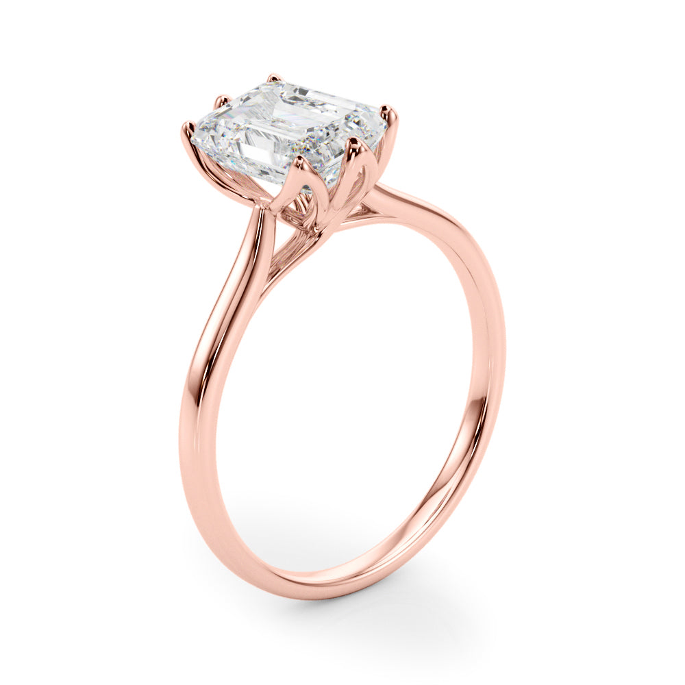 Pristine Solitaire Cut Emerald Diamond Engagement Ring — 9K/18K Gold & Platinum