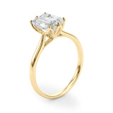Pristine Solitaire Cut Emerald Diamond Engagement Ring — 9K/18K Gold & Platinum