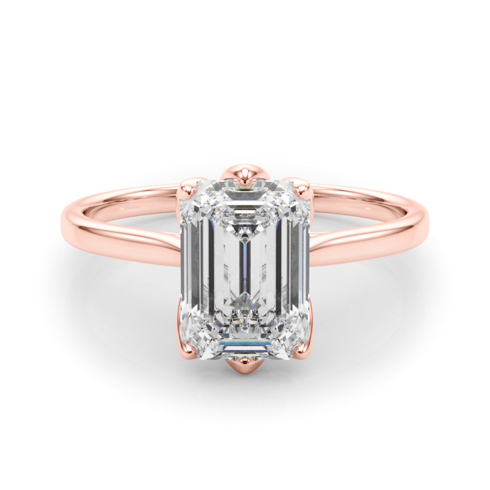 Pristine Solitaire Cut Emerald Diamond Engagement Ring — 9K/18K Gold & Platinum