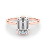 Lab-Grown D-VVS Emerald Cut Diamond 6-Prong Solitaire Engagement Ring Gift For Her