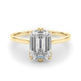 Lab-Grown D-VVS Emerald Cut Diamond 6-Prong Solitaire Engagement Ring Gift For Her