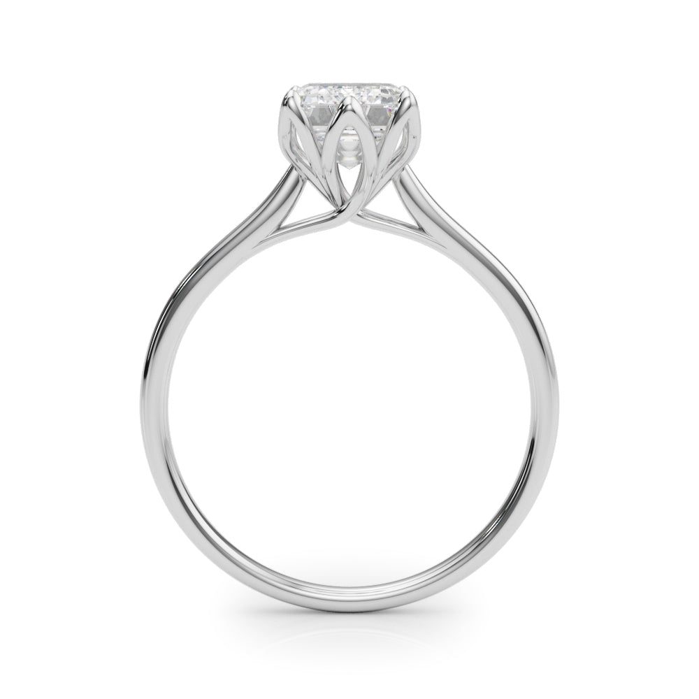 Pristine Solitaire Cut Emerald Diamond Engagement Ring — 9K/18K Gold & Platinum