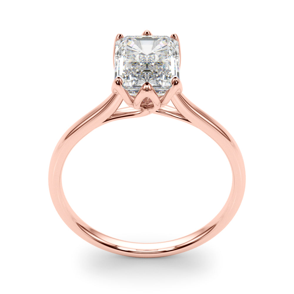 Pristine Solitaire Cut Emerald Diamond Engagement Ring — 9K/18K Gold & Platinum