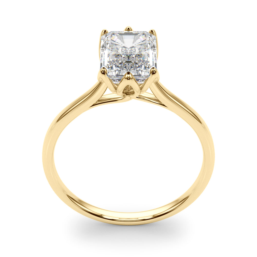 Pristine Solitaire Cut Emerald Diamond Engagement Ring — 9K/18K Gold & Platinum