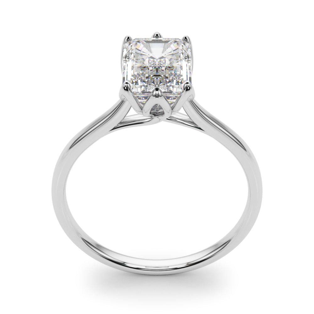 Pristine Solitaire Cut Emerald Diamond Engagement Ring — 9K/18K Gold & Platinum