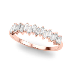 Fancy Baguette Stackable Half Eternity Ring in Gold & Platinum