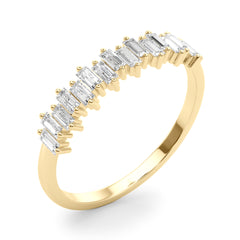 Fancy Baguette Stackable Half Eternity Ring in Gold & Platinum