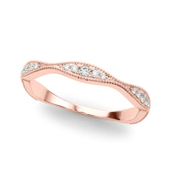 Vintage Inspired Milgrain Half Eternity Ring in Gold & Platinum