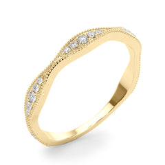 Vintage Inspired Milgrain Half Eternity Ring in Gold & Platinum