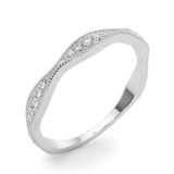 Vintage Inspired Milgrain Half Eternity Ring in Gold & Platinum