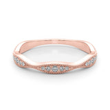 Vintage Inspired Milgrain Half Eternity Ring in Gold & Platinum