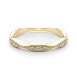 Vintage Inspired Milgrain Half Eternity Ring in Gold & Platinum
