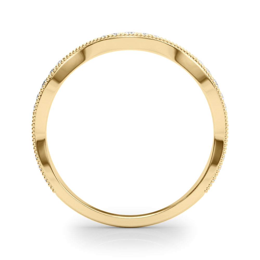Vintage Inspired Milgrain Half Eternity Ring in Gold & Platinum